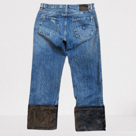 R13 Axl Leather Cuff Straight Leg Jeans Size 31🌸 - Picture 5 of 15